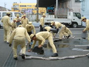 an emergency response drill for an oil spill.